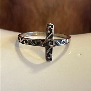 Elegant Sterling Cross Ring